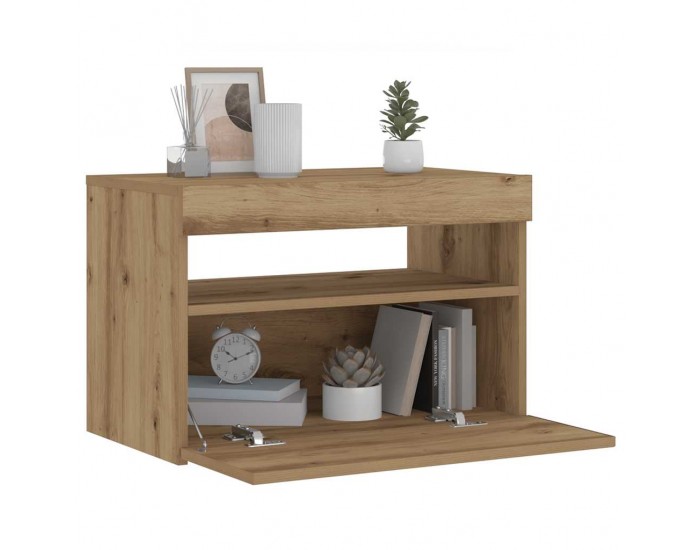 Sonata H Нощно шкафче с LED светлини Artisan Oak 60x35x40 cm