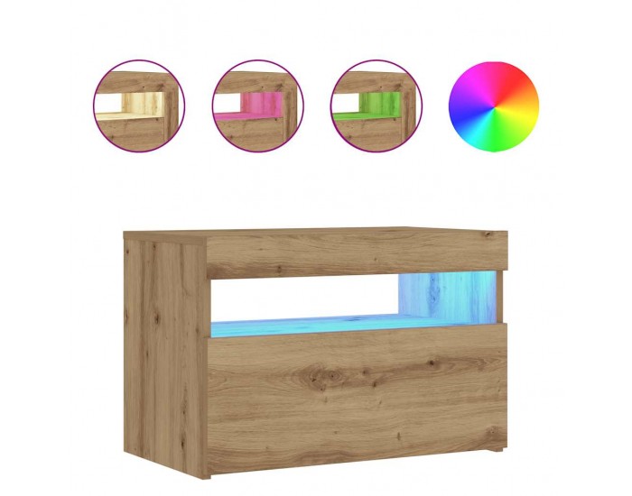 Sonata H Нощно шкафче с LED светлини Artisan Oak 60x35x40 cm