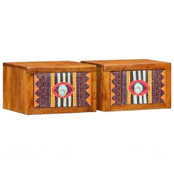 Sonata H Нощен шкаф 2 pcs Кафяво 35 x 30 x 22 см Акациево дърво масив - Noptiere