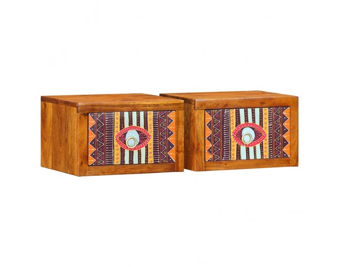 Sonata H Нощен шкаф 2 pcs Кафяво 35 x 30 x 22 см Акациево дърво масив