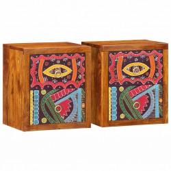 Sonata H Нощен шкаф 2 pcs Кафяво 35 x 30 x 40 см Акациево дърво масив - Noptiere