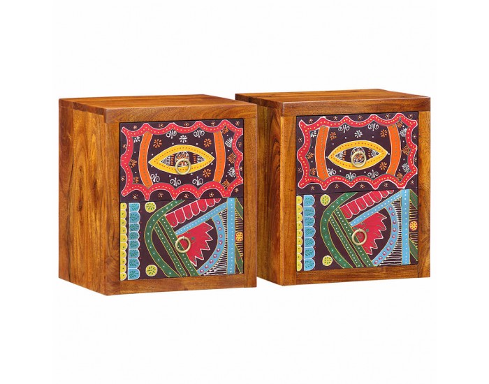 Sonata H Нощен шкаф 2 pcs Кафяво 35 x 30 x 40 см Акациево дърво масив