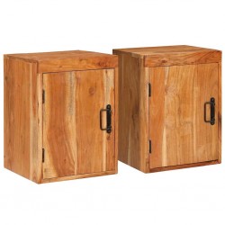 Sonata H Нощно шкафче 2 pcs Кафяво 35 x 33 x 48 см Солидно дърво акация - Noptiere