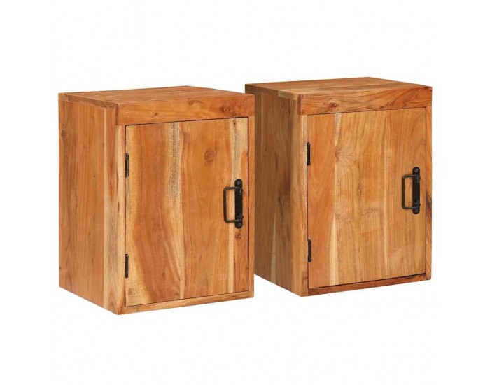 Sonata H Нощно шкафче 2 pcs Кафяво 35 x 33 x 48 см Солидно дърво акация