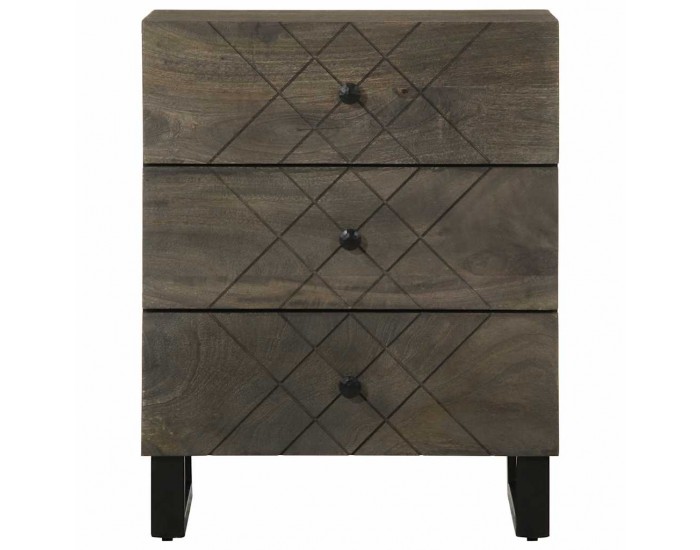 Sonata HL Нощно шкафче черно 50x33x62 cm Масивна дървесина Манго