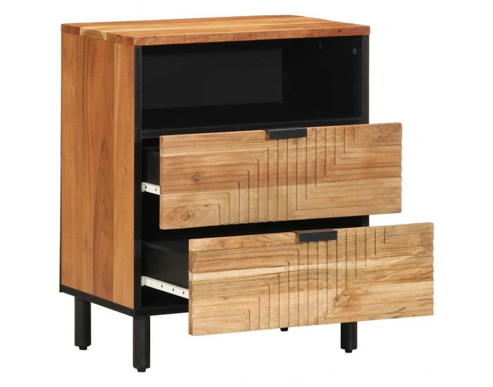 Sonata H Нощен шкаф Кафяво 50 x 33 x 62 см Акациево дърво масив