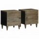 Sonata Noptiere 2 buc Gri deschis 40x33x46 cm Lemn masiv de mango