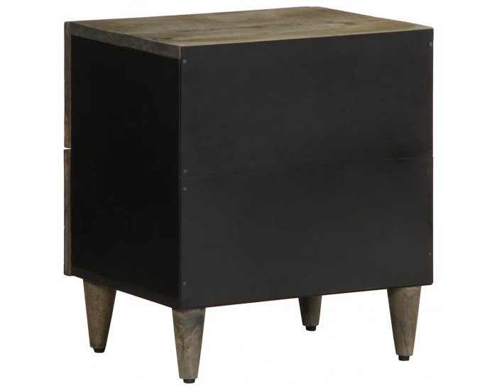 Sonata H Нощно шкафче Светло сиво 40x33x46 cm Масивна дървесина Манго