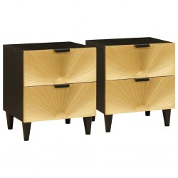 Sonata H Нощно шкафче с чекмедже 2 pcs Черен и златен 40 x 33.5 x 46 см - Noptiere