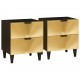 Sonata H Нощно шкафче с чекмедже 2 pcs Черен и златен 40 x 33.5 x 46 см