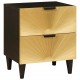 Sonata H Нощно шкафче с чекмедже 2 pcs Черен и златен 40 x 33.5 x 46 см