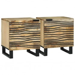Sonata H Нощен шкаф 2 pcs Кафяво 40 x 33 x 46 см мангово дърво масив - Noptiere