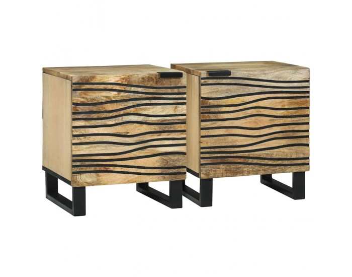 Sonata H Нощен шкаф 2 pcs Кафяво 40 x 33 x 46 см мангово дърво масив