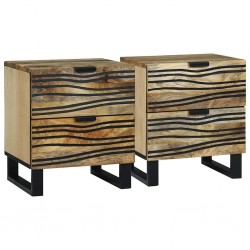 Sonata H Нощен шкаф 2 pcs Кафяво 40 x 33 x 46 см мангово дърво масив - Noptiere
