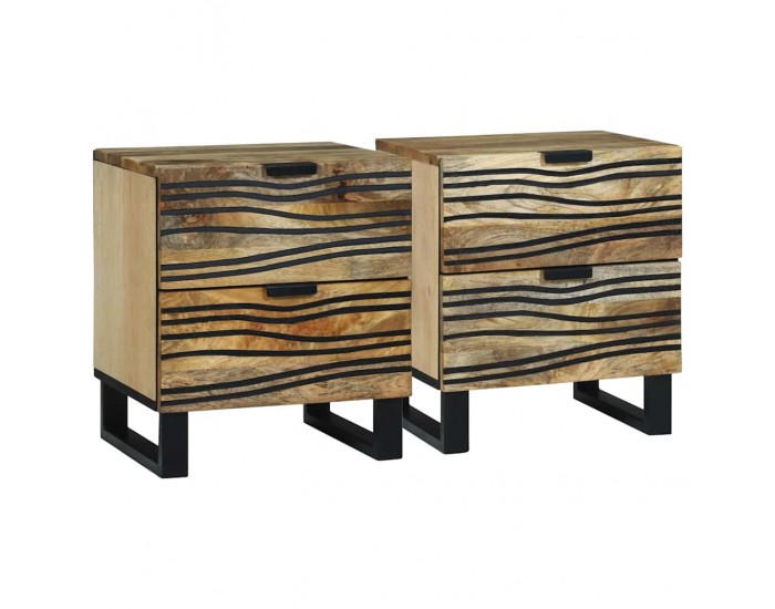 Sonata H Нощен шкаф 2 pcs Кафяво 40 x 33 x 46 см мангово дърво масив