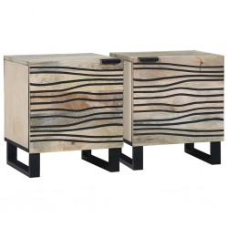 Sonata H Нощни маси 2 pcs Естествен 40 x 33 x 46 см мангово дърво масив - Noptiere