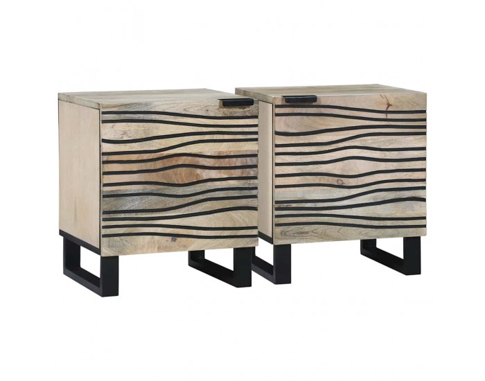 Sonata H Нощни маси 2 pcs Естествен 40 x 33 x 46 см мангово дърво масив