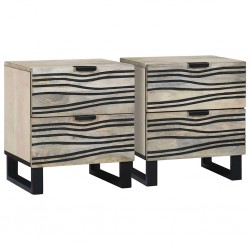 Sonata H Нощен шкаф с чекмедже 2 pcs Бяло и черно 40 x 33 x 46 см - Noptiere