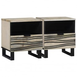 Sonata H Нощен шкаф с чекмедже 2 pcs Бяло и черно 40 x 33 x 46 см - Noptiere
