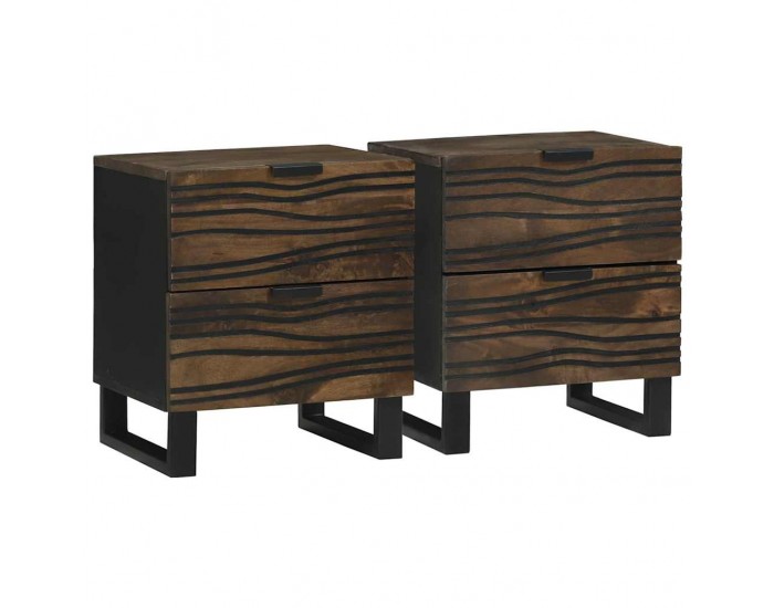 Sonata H Нощен шкаф 2 pcs Орех 40 x 33 x 46 см мангово дърво масив