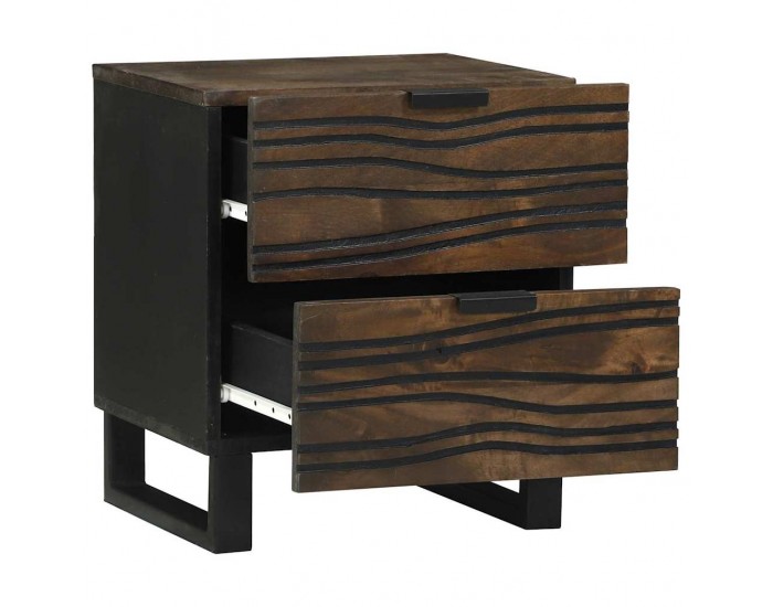 Sonata H Нощен шкаф 2 pcs Орех 40 x 33 x 46 см мангово дърво масив
