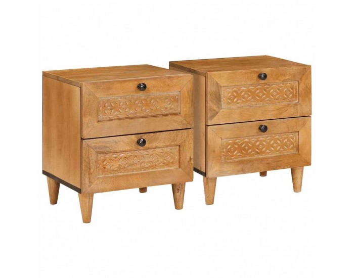 Sonata H Нощно шкафче с чекмедже 2 pcs Светлокафяво 40 x 33 x 46 см