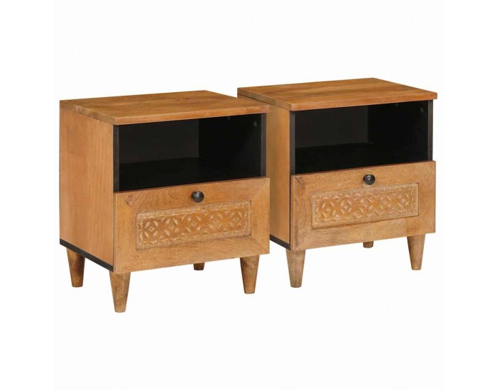 Sonata H Нощно шкафче с чекмедже 2 pcs Светлокафяво 40 x 33 x 46 см