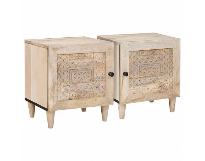 Sonata H Нощно шкафче 2 pcs Бежово 40 x 33 x 46 см мангово дърво масив