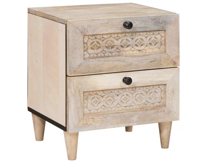 Sonata H Нощно шкафче 2 pcs Бежово 40 x 33 x 46 см мангово дърво масив