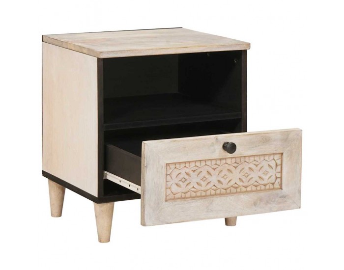 Sonata H Нощно шкафче 2 pcs Бежово 40 x 33 x 46 см мангово дърво масив
