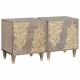 Sonata H Нощен шкаф 2 pcs Сив 40 x 33 x 46 см мангово дърво масив