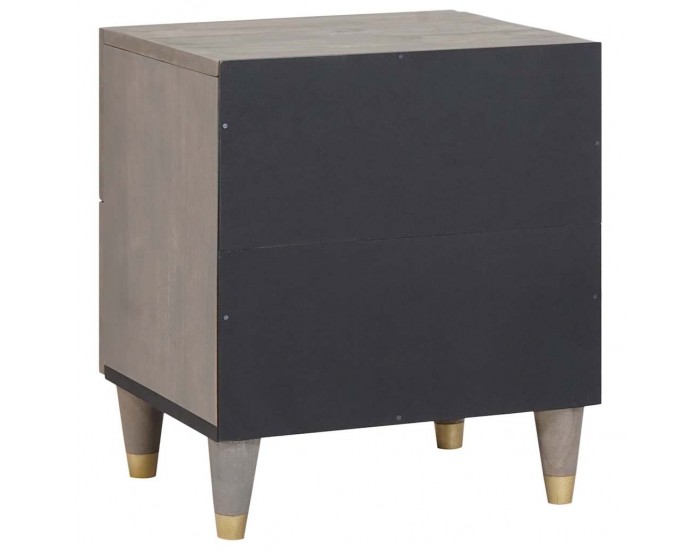 Sonata H Нощен шкаф с чекмедже Сив 40 x 33 x 46 см мангово дърво масив