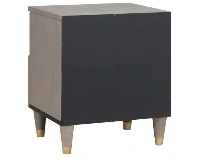 Sonata H Нощен шкаф с чекмедже Сив 40 x 33 x 46 см мангово дърво масив