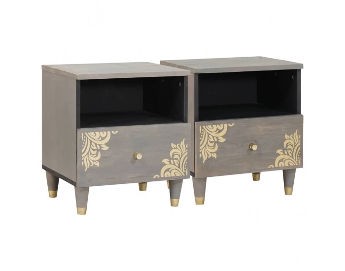Sonata H Нощен шкаф 2 pcs Сив 40 x 33 x 46 см мангово дърво масив