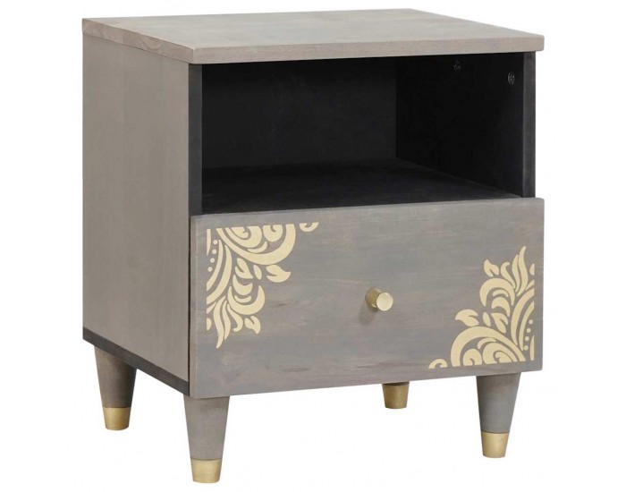 Sonata H Нощен шкаф 2 pcs Сив 40 x 33 x 46 см мангово дърво масив