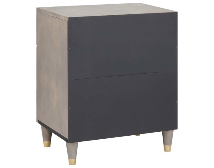 Sonata H Нощен шкаф с чекмедже Сив 50 x 33 x 60 см мангово дърво масив