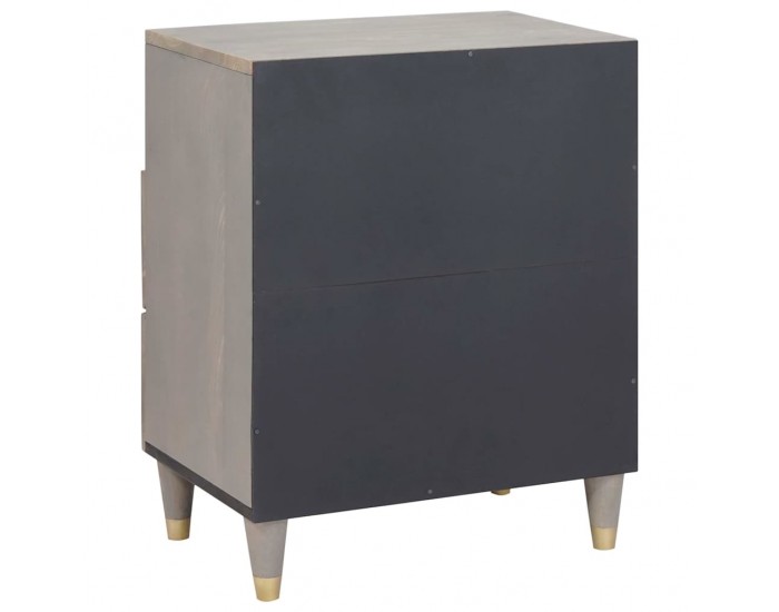Sonata H Нощен шкаф с чекмедже Сив 50 x 33 x 62 см мангово дърво масив