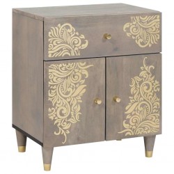 Sonata H Нощен шкаф с чекмедже Сив 50 x 33 x 60 см мангово дърво масив - Noptiere