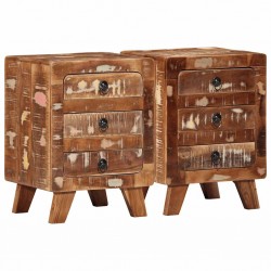 Sonata H Нощно шкафче 2 бр. 37x32x50 см Масивна дървесина Възстановена - Noptiere