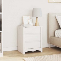 Sonata H Нощен шкаф Drammen Бяло 45 x 35 x 56 см Борово дърво масив - Noptiere