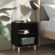 Sonata H Нощни шкафчета с крака от дървен масив 2 бр черни 40x30x50 см