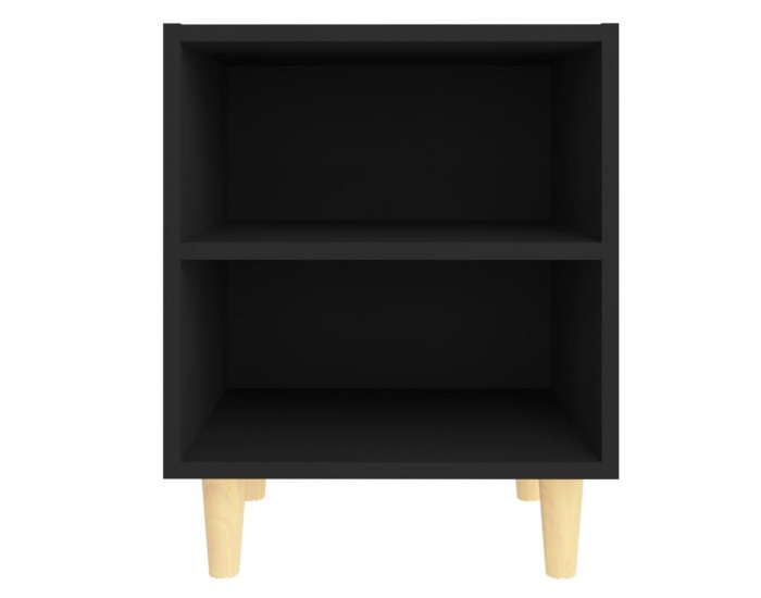 Sonata H Нощни шкафчета с крака от дървен масив 2 бр черни 40x30x50 см