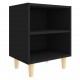 Sonata H Нощни шкафчета с крака от дървен масив 2 бр черни 40x30x50 см