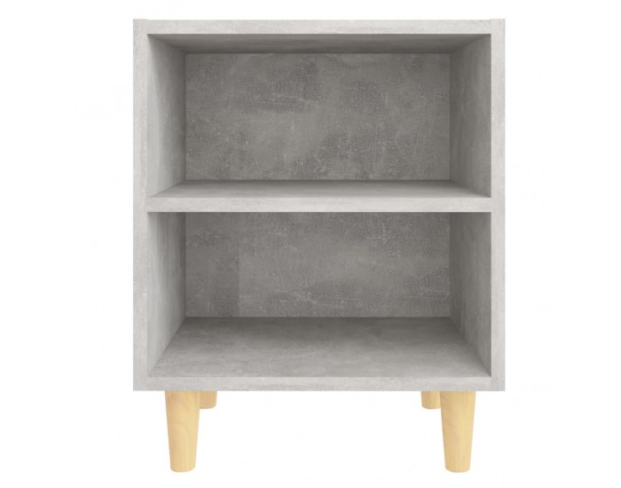 Sonata H Нощни шкафчета крака дърво масив 2 бр бетонно сиви 40x30x50 см