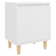 Sonata H Нощни шкафчета с крака от дървен масив 2 бр бели 40x30x50 см