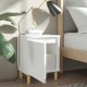 Sonata H Нощни шкафчета с крака от дървен масив 2 бр бели 40x30x50 см