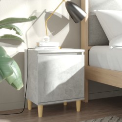 Sonata H Нощни шкафчета крака дърво масив 2 бр бетонно сиви 40x30x50 см - Noptiere
