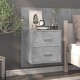 Sonata H Нощни шкафчета за стенен монтаж, 2 бр, бетонно сиви