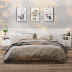 Sonata H Нощни шкафчета за стенен монтаж, 2 бр, бели - Noptiere
