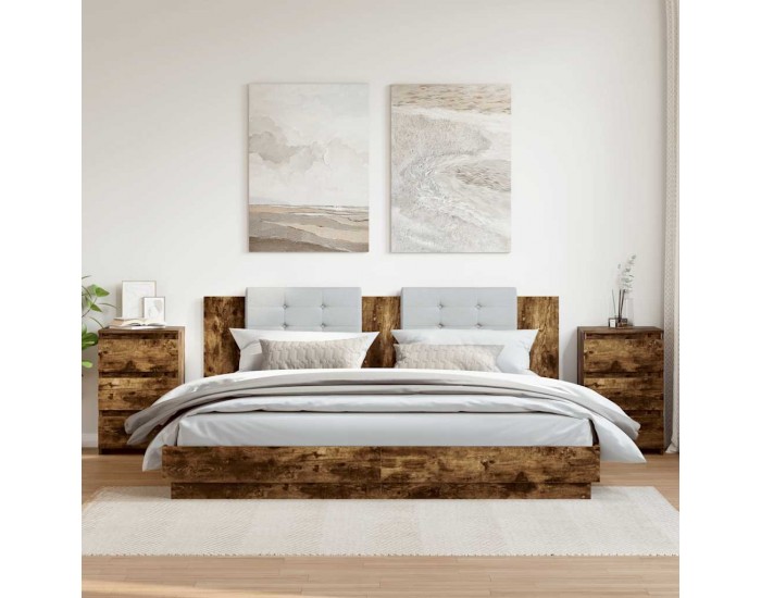 Sonata H Нощни шкафчета 2 бр опушен дъб 40x35x62,5 см инженерно дърво